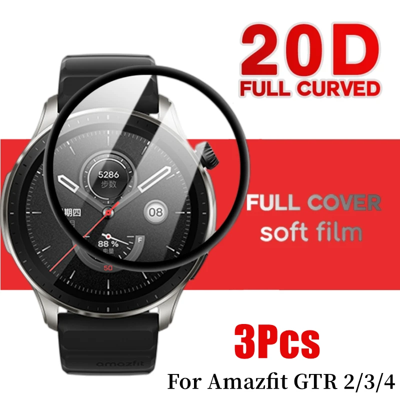 

3D Curved Soft Film For Amazfit GTR 3 GTR3 Pro Screen Protector Cover Film For Huami Amazfit GTR 4 3 3Pro Smartwatch Accessories