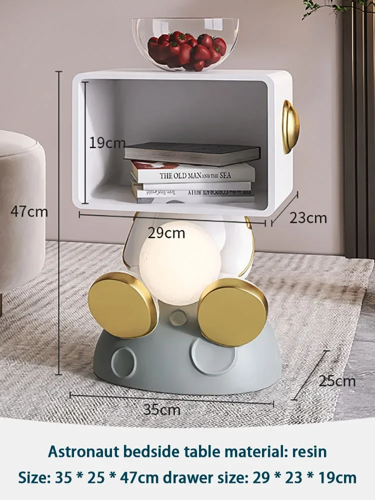 Nordic Resin Astronaut Lamp, Bedside Table Lamp Floor Lamp Decoration Statue Nightstands, Bedroom Furniture Ornaments Sculptures