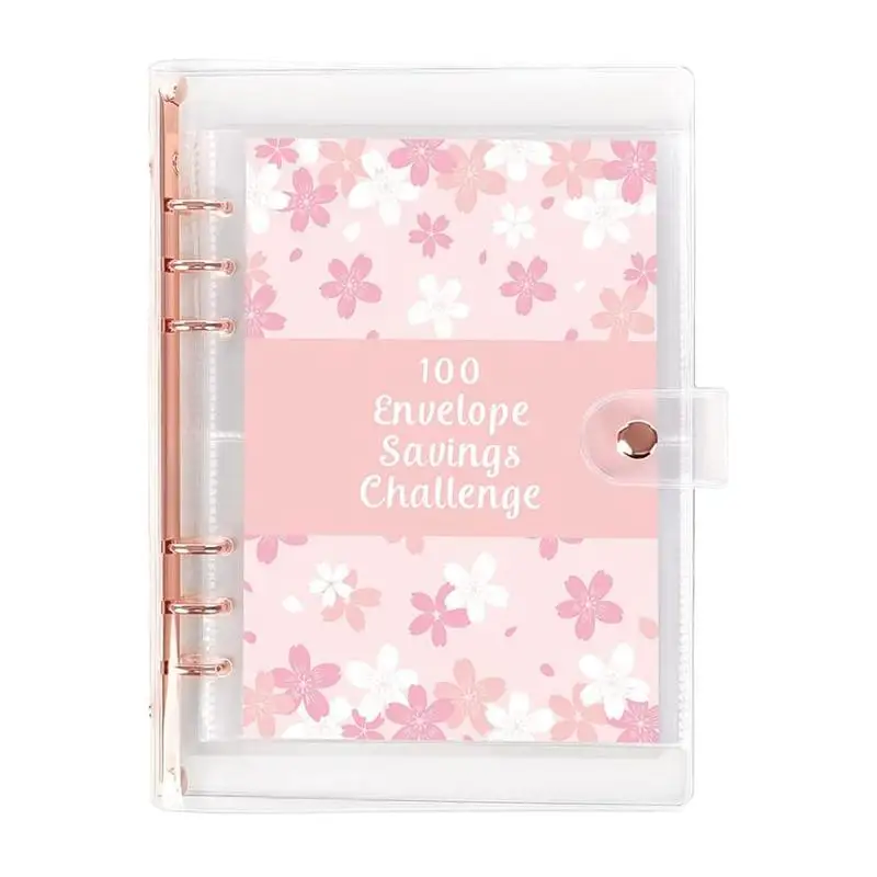 

100 Envelope Challenge Binder 100 Day Money Organizer Savings Challenge Cash Envelopes Budget Book Waterproof Reusable Budget