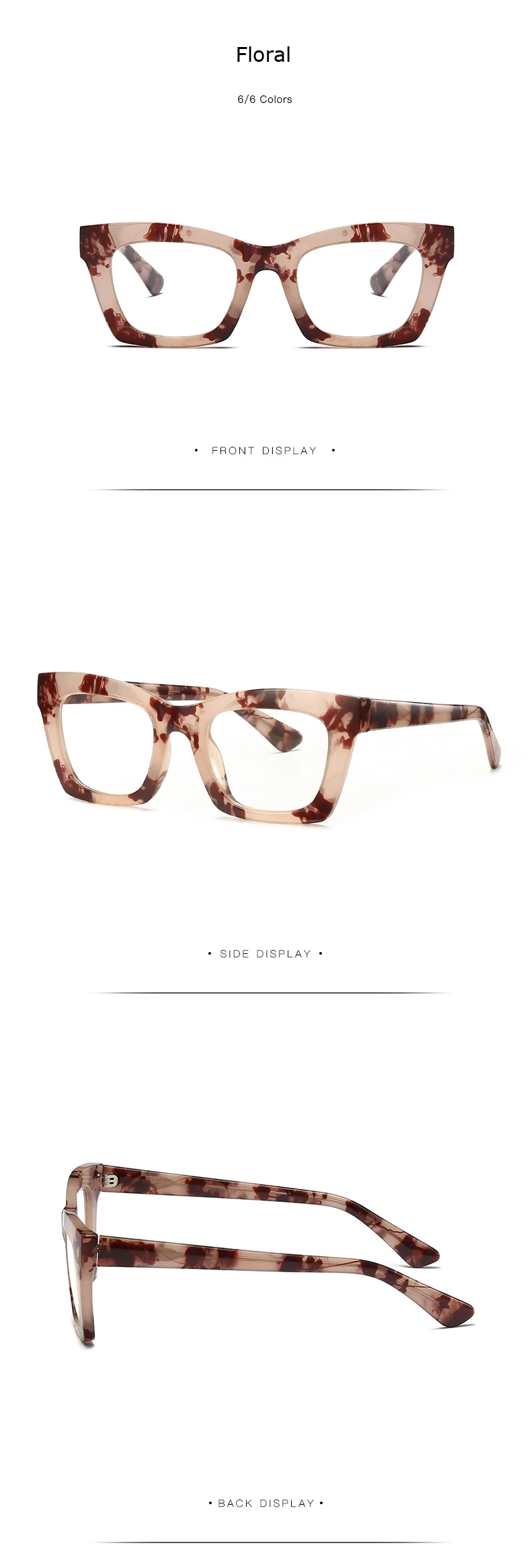 Fashion Computer Glasses Thickrimmed Rectangular Eyewear Frames