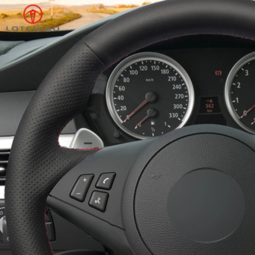 PU Artificial Leather Steering Wheel Cover for BMW E60 E61 Touring 530d 545i 550i E63 Coupe E64 630i 645Ci 650i
