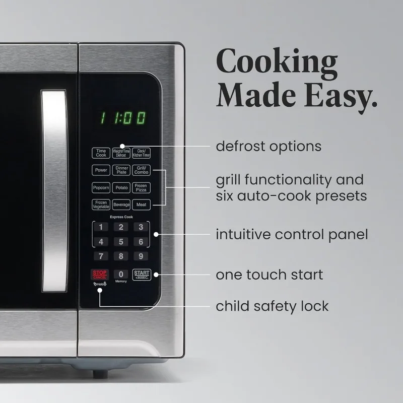 Farberware Countertop Microwave 1100 Watts, 1.2 cu ft - Microwave Oven With Grill Functionality and Child Lock 3
