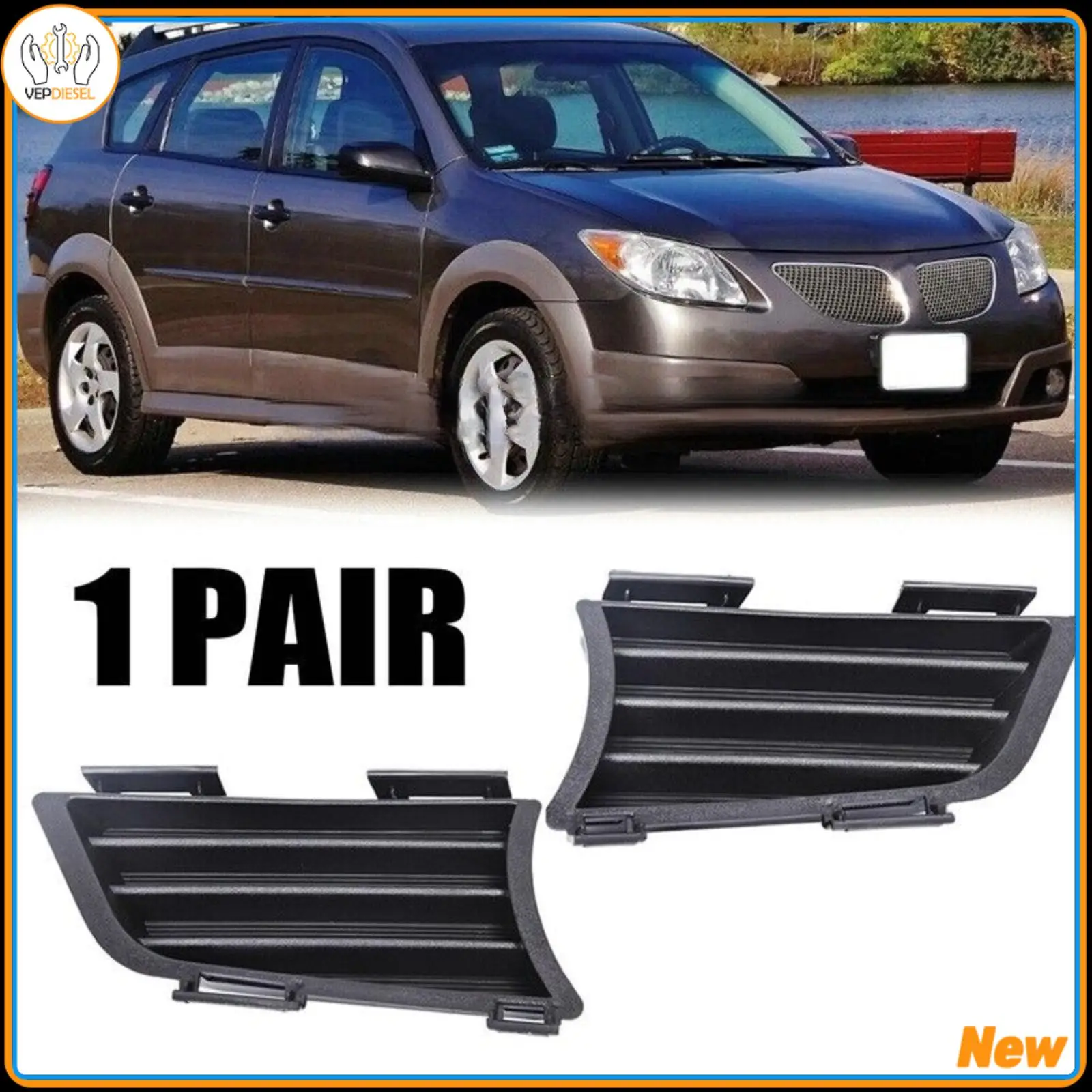 1Pair New Front Bumper Lower Fog Light Cover Outer Grille For Pontiac Vibe 2005-2008 88974247 88974246 High Quality Parts