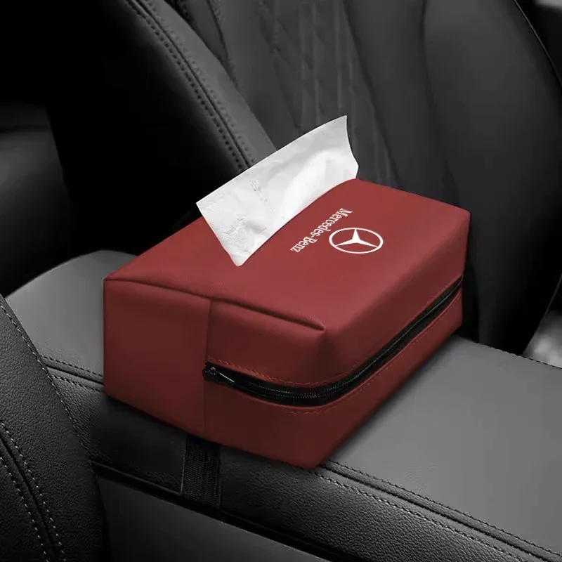 Car tissue box sun visor seat back paper towel storage bag for Mercedes Benz AMG GLE GLS GLC CLA GLA GLK GLB C197 W204 W205 W169