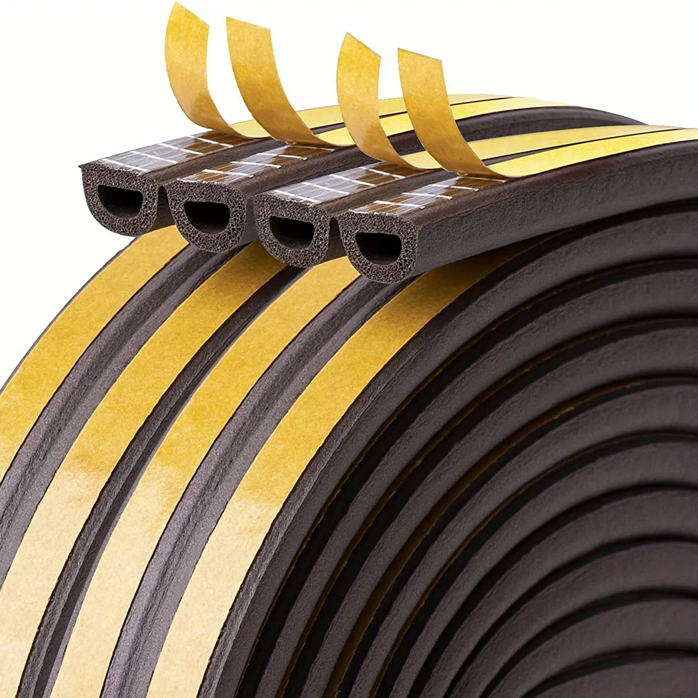 Self-Adhesive Rubber Weatherproof Soundproofing Seal Strip, 5m