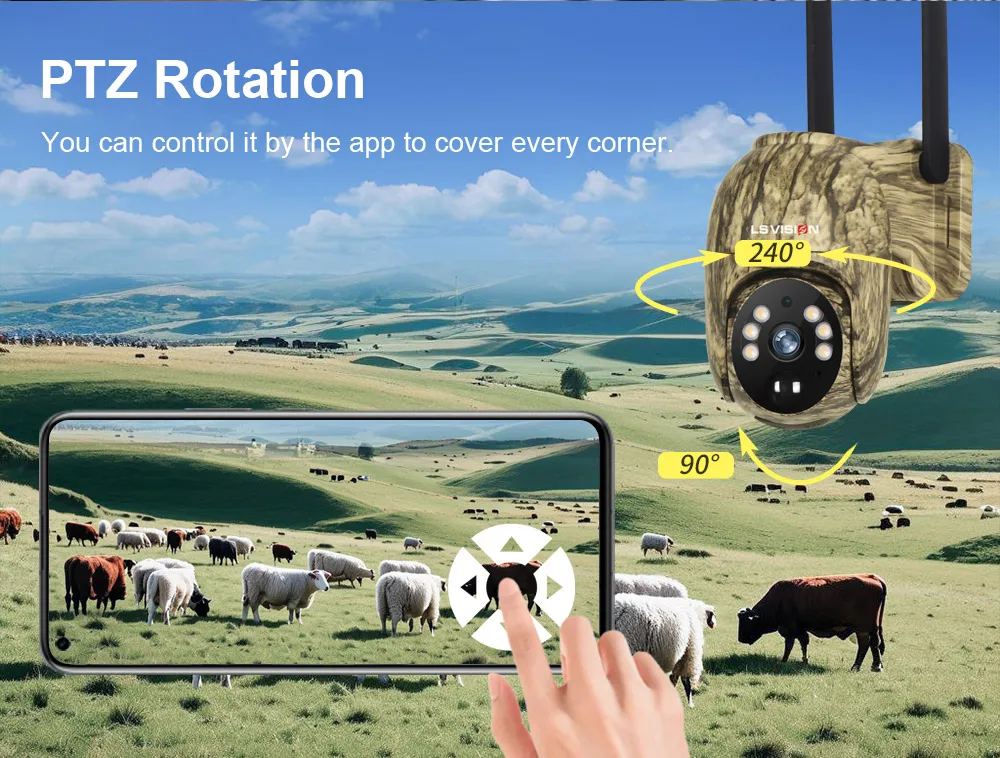 LS VISION 4MP Wireless Hunting Solar Camera Human/Animal Detection Ubox WiFi/4G