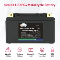 Démarreur de scooter haute performance, batterie aste au lithium avec BMS intégré, fer, Phxing ate, veFePO4, CCA260A, 12V, 4Ah 1