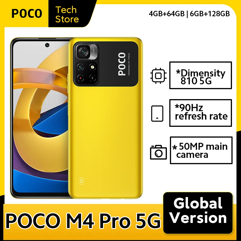 Global Version POCO M4 Pro 5G NFC 4GB+64GB/ 6GB+128GB MediaTek Dimensity 810 33W Fast Charging 50MP Main Camera 5000mAh | Мобильные