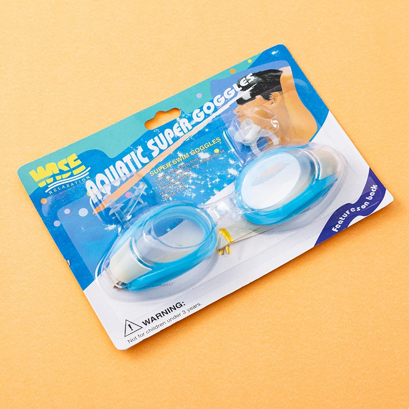 Anti-fog Transparent Swimming Goggles Diving Adult And Children's Goggles Free Nose Clip Earplugs Adjustable Elasticity