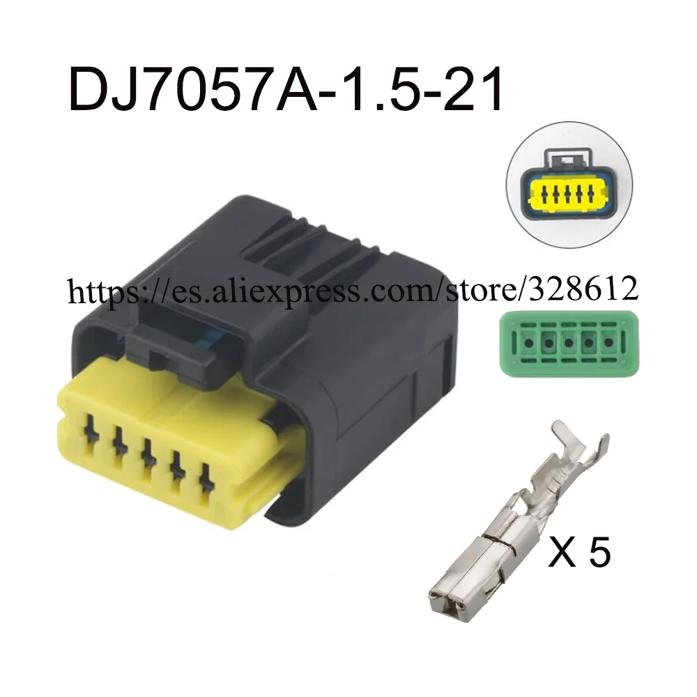 

100set DJ7057A-1.5-21 car wire female Pressure Sensor connector Harnes cable 5 pin automotive Plug Include terminals seal