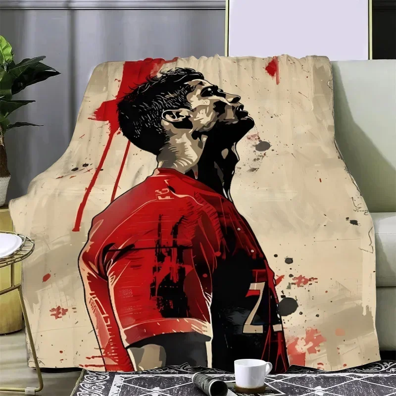 Football star printed picnic blankets r-ronaldo m-massis warm blanket soft and cozy blanket home travel birthday gift 4
