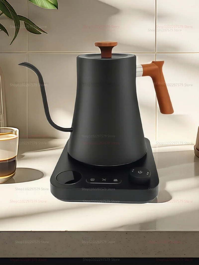 Description Picture 6 of itemElectric Stainless Steel Drip Coffee Kettle With Wooden Handle Gooseneck Teapot High-Value Kettle For Barista And Home Use