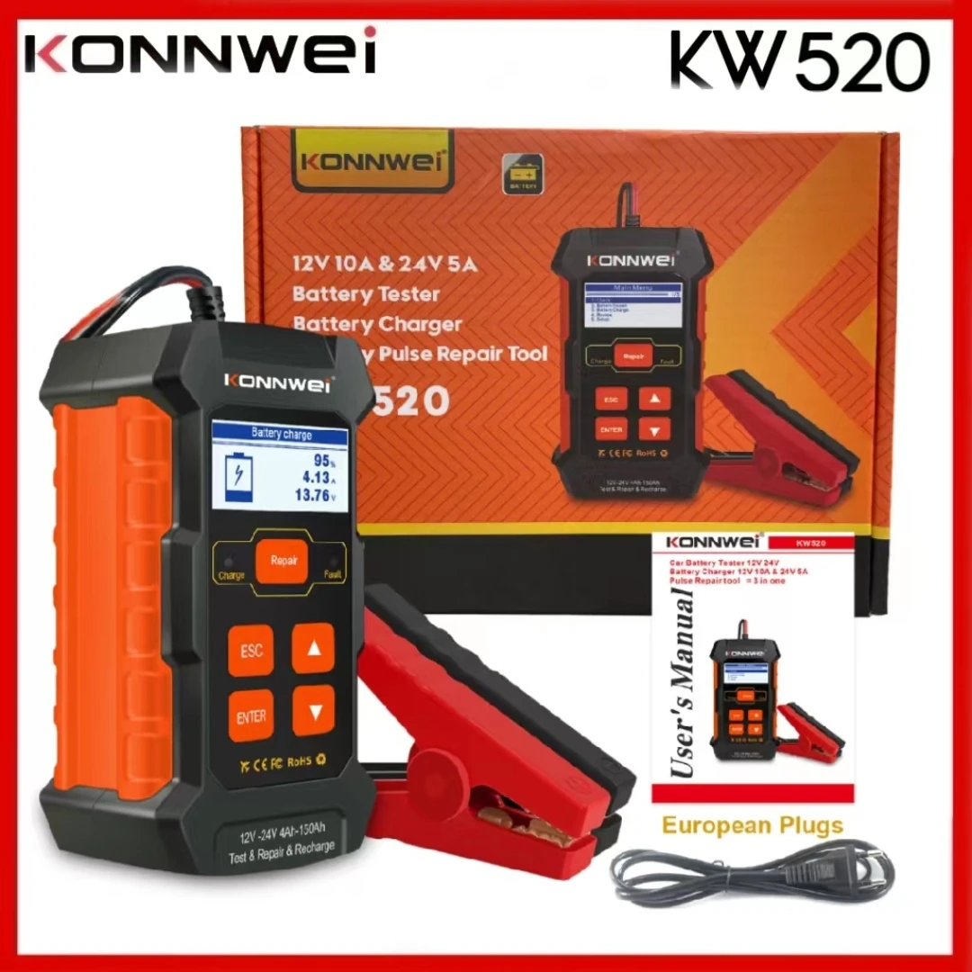 Konnwei Kw510 12v Car Battery Tester Car Repair Tool Pulse Repair Start