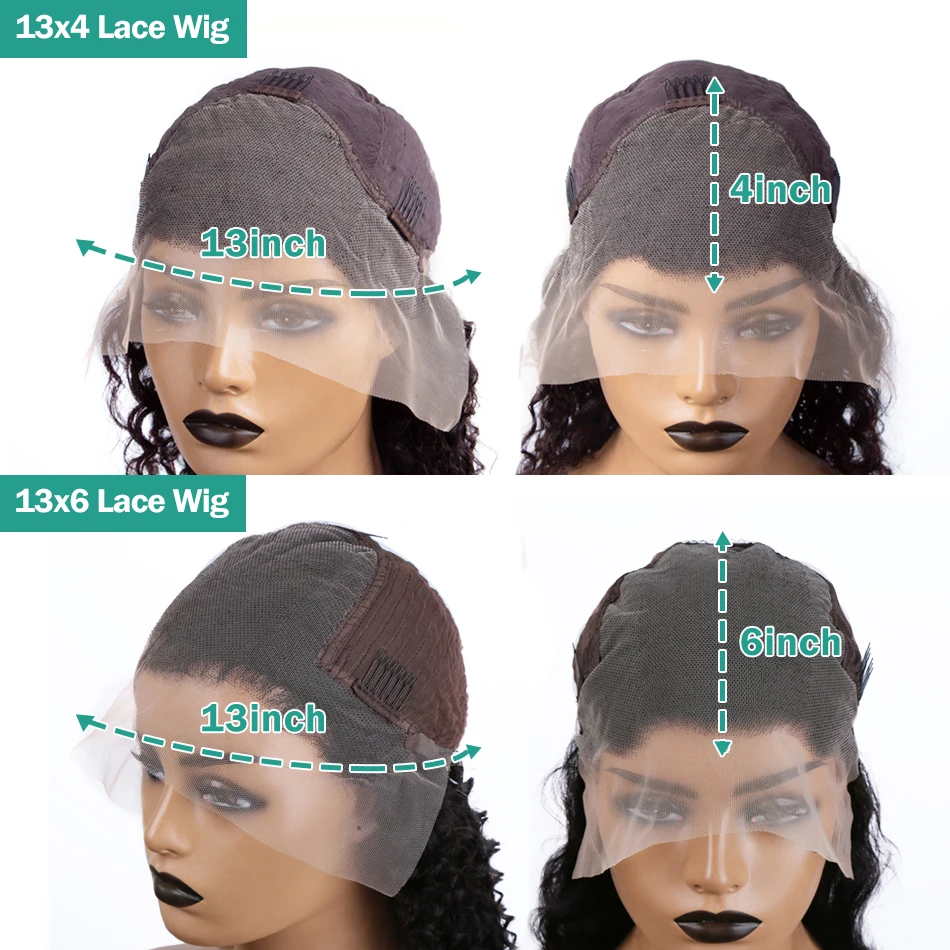 MELODIE 200% Density 13x4 Afro Kinky Curly Human Hair Wig Remy Hair 13x6 HD Transparent Lace Frontal Wig Curly Lace Front Wigs 6