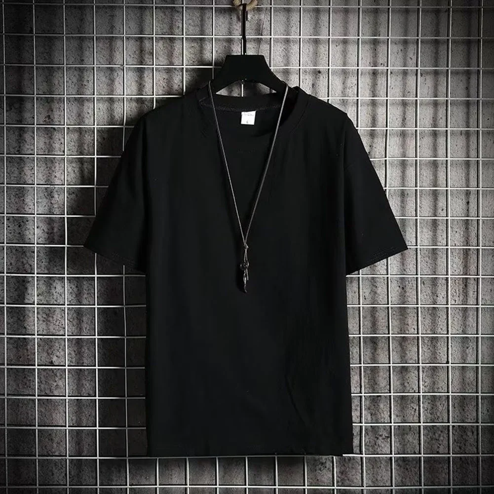 

Футболка мужская стрейчевая, повседневная праздничная, с круглым вырезом, однотонная, удобная, для отпуска