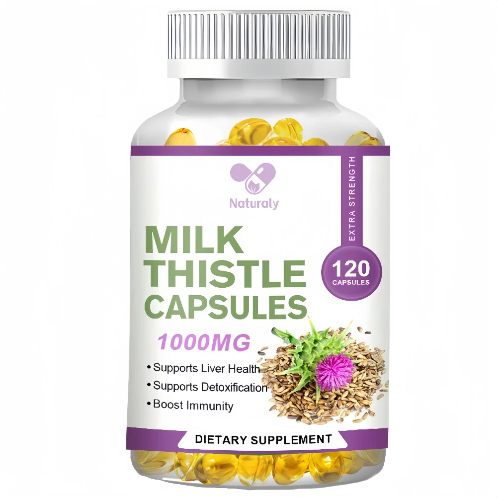 Liver Detox Supplement Milk Thistle 1000 Mg Silymarin & Dandelion Root Helps Repair Liver Supports Detoxification and Cleanses