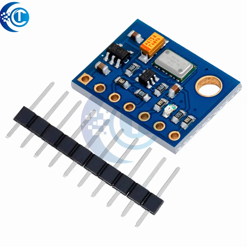 Module capteur de hauteur GPS boussole connecté à une carte Arduino, illustrant une application typique en projets électroniques.