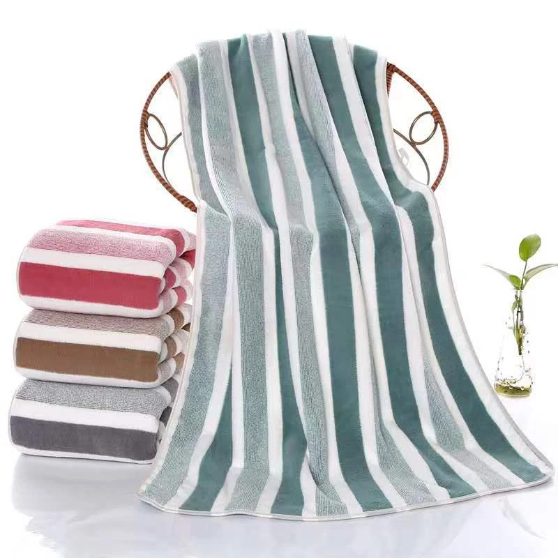 Striped Pattern Bath Towel Soft Hand Towel home Quick Drying Absorbent Towels For Bathroom Daily Use Thickened Soft Face