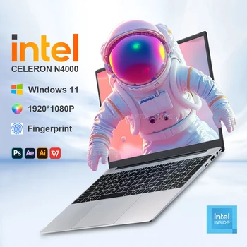 Intel Notebook PC Gamer 15.6 "Laptop Ultra sottile Intel Celeron N4000 16GB RAM 1TB 2TB SSD Office Study Computer PC Windows 11 Pro 1