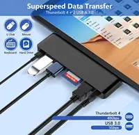 Suitable for Surface Pro 9,10,11,X docking stations, 7-in-1 with 4K HDMI port USB-C 100W charging,TF SD card reader, 7-in-1 hub - Image 2