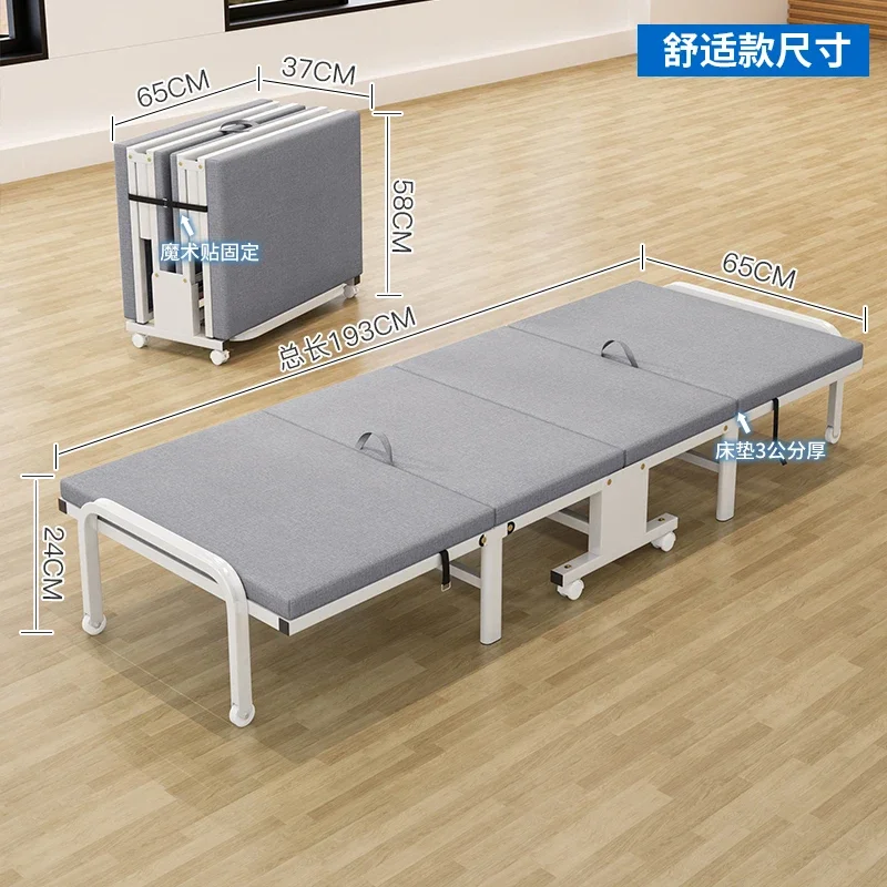 Cama portátil multifuncional para ahorro de espacio, Mueble Individual plegable de Metal para escritorio, desván, almuerzo
