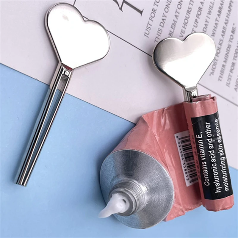 Toothpaste Squeezer Bathroom Accessories Lazy People Tube Squeezer Key Roller Set Heart Circle Shaped Hand Cream Tube Dispenser 2