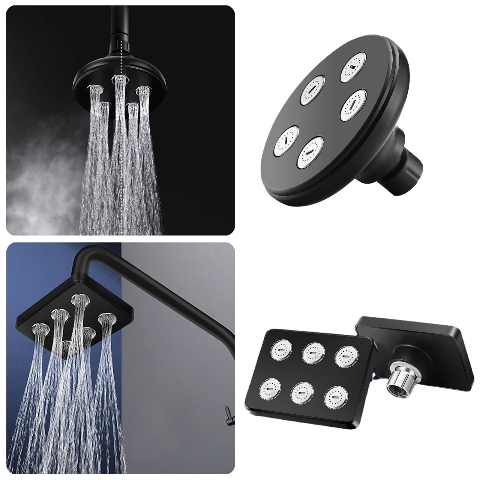 

Bathroom High-pressure Three-mode Adjustable Shower Faucet Showerhead 360 Degree Rotation Rain Shower Flow Showerhead