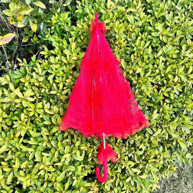 N58F Delicate Lace Parasol For Wedding Decoration And Kids Gift Cosplay Accessories Lace Umbrella Bridal Photography Props