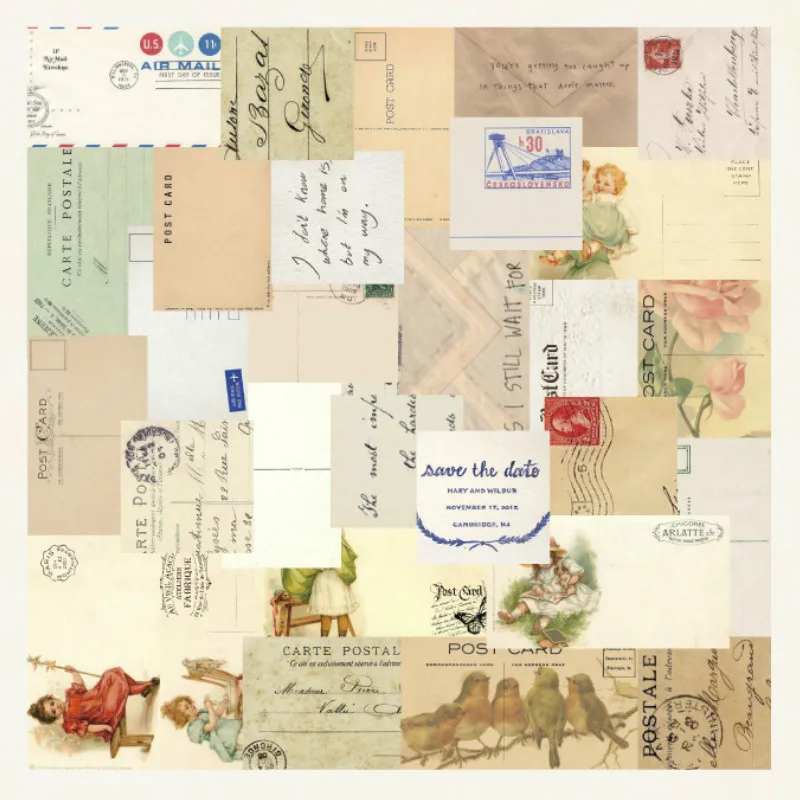 60 Pcs Ins Style Creative Small Fresh Collage Retro Memo Basic Diary Material Paper Scrapbook diy scrapbooking accessories