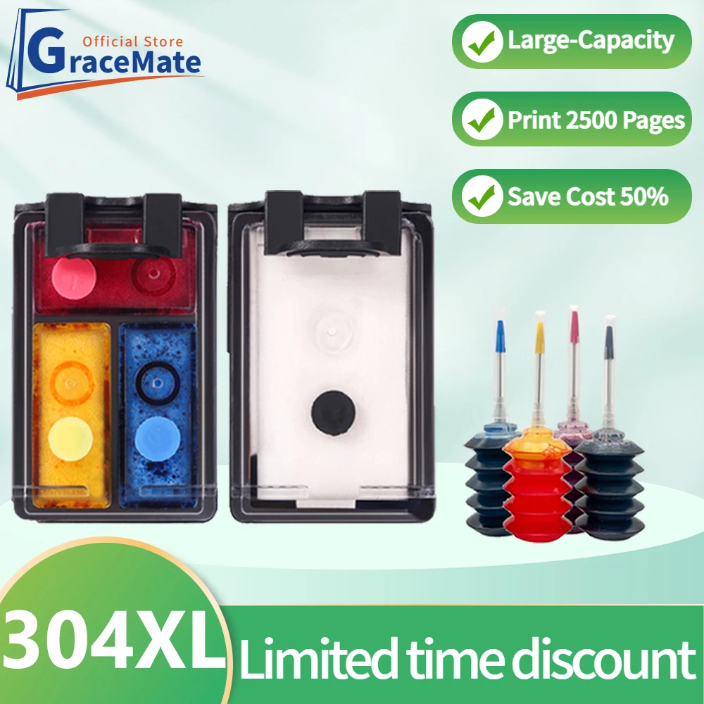 304Xl Sostituzione Per Cartuccia D'Inchiostro Hp 304 Xl Hp304 Per Hp Deskjet 2600 2620 2630 2632 3700 3720 3721 3723 3724 3730 3732 3752