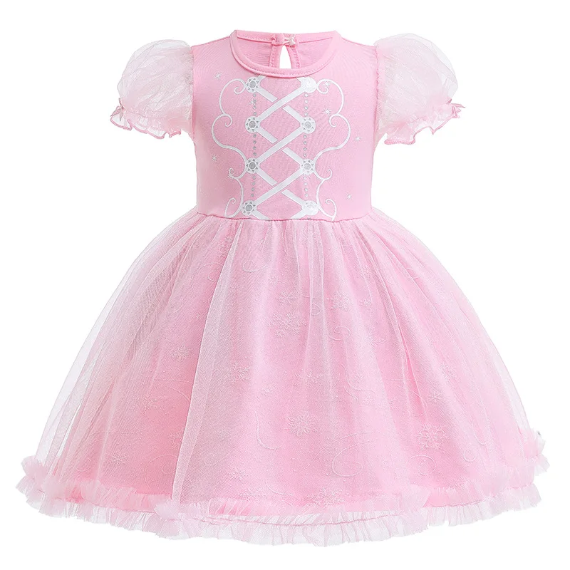 Toddler Girls Casual Princess Dress Summer 1-6 Yrs Children Leisure Frocks  Ruffles Bow Tulle Gown Sofia Belle Cartoon Print Gown - AliExpress 1501