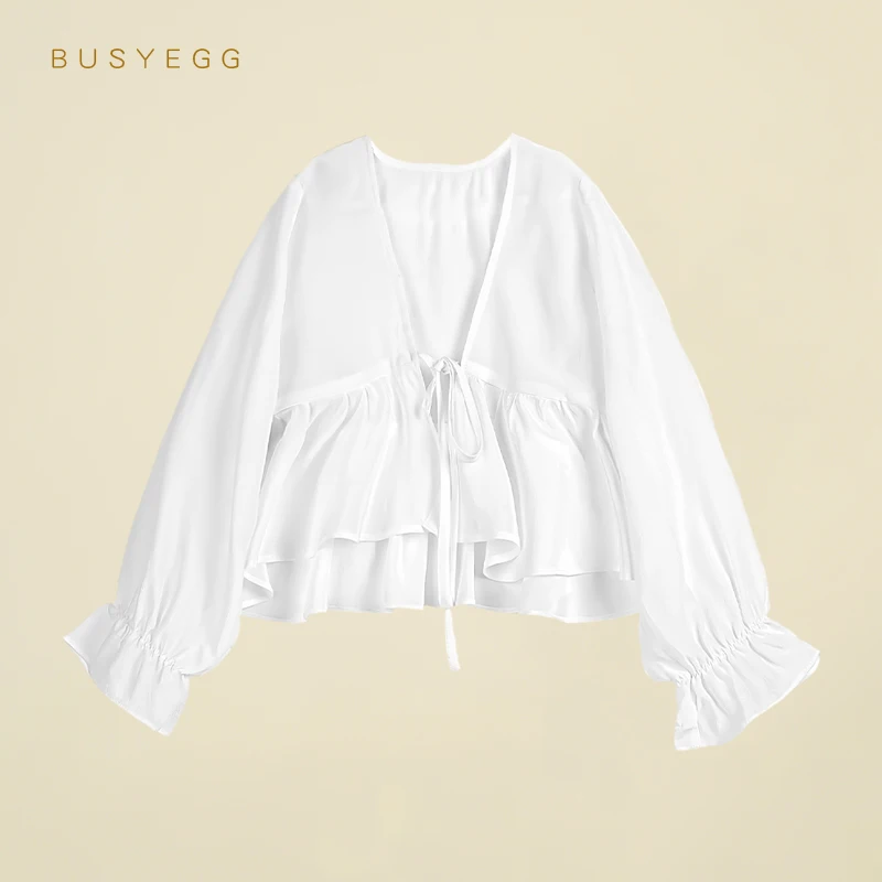 

Sweet white children's silk sunscreen clothes summer thin natural silk small shawl long sleeved cardigan top girls kids
