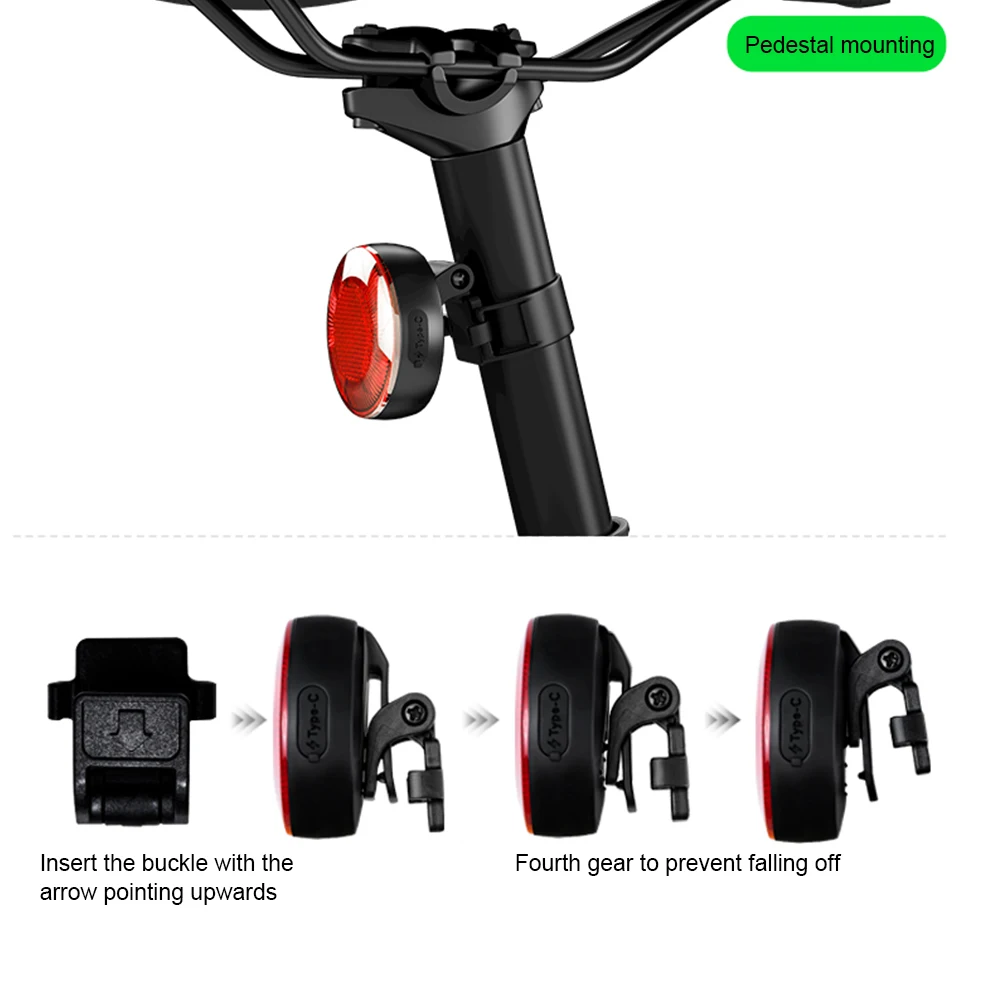 LED Bicycle Smart Brake Sensor Rear Light USB Charging Bike Safety Warning Tail Light Waterproof Riding Safety Accessories