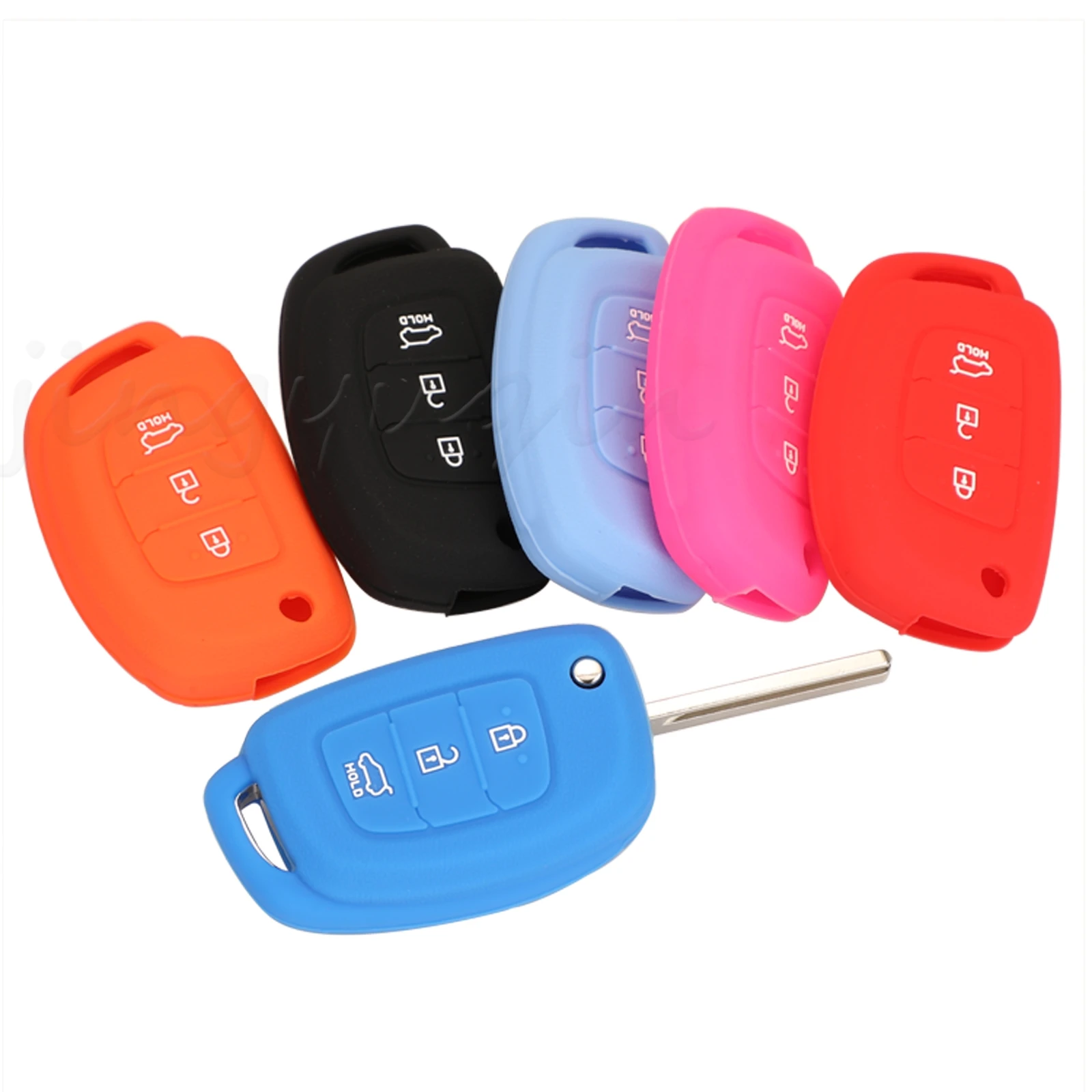 Remote Holder Protector 3 Button Silicone Key Cover Case For Hyundai Creta I10 I20 Tucson Elantra Santa Fe key case car key shell car remote key car key key shell