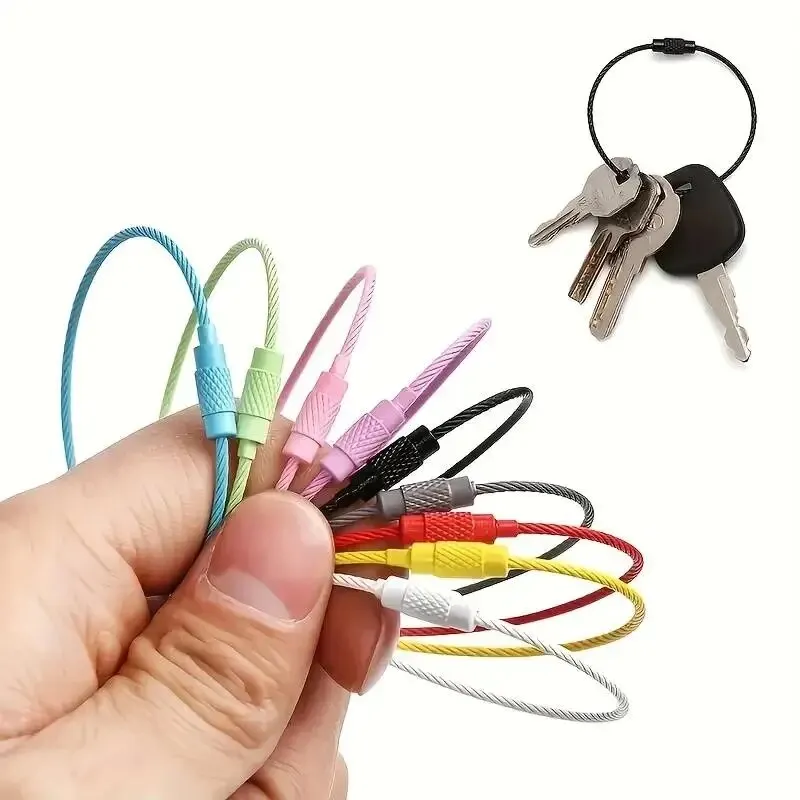 10pcs Vibrant Stainless Steel Wire Luggage Tags - Durable & Easy to Use for Travel & Daily Essentials