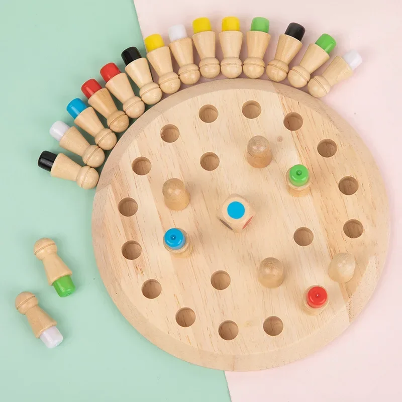Kids Wooden Memory Match Stick Chess Game Fun Block Board Game Educational Color Cognitive Ability Toy For Children 2