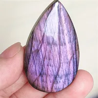 Pendentif en labradorite violette naturelle, bijoux en labradorite violette pure, 50x30x7mm, collier pour femmes et hommes, AAAAAA 2
