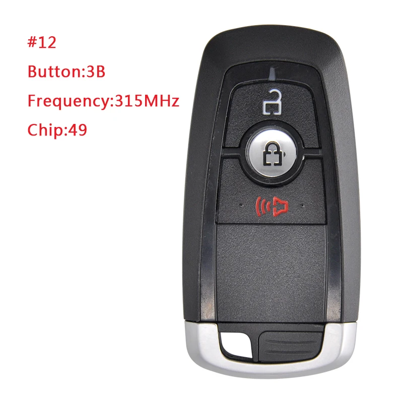 

#12 315 МГц Aftermarket для Ford Smart Remote Key 2 + 1 Button 49 Chip FCC ID M3N-A2C93142300 PN 164-R8163