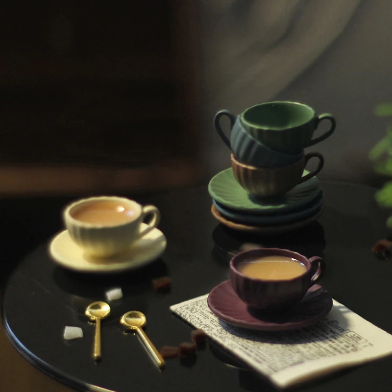 1:12 Scale Cup Drink Tableware Set For Dollhouse Miniature Toy Doll Food Kitchen Living room Accessories