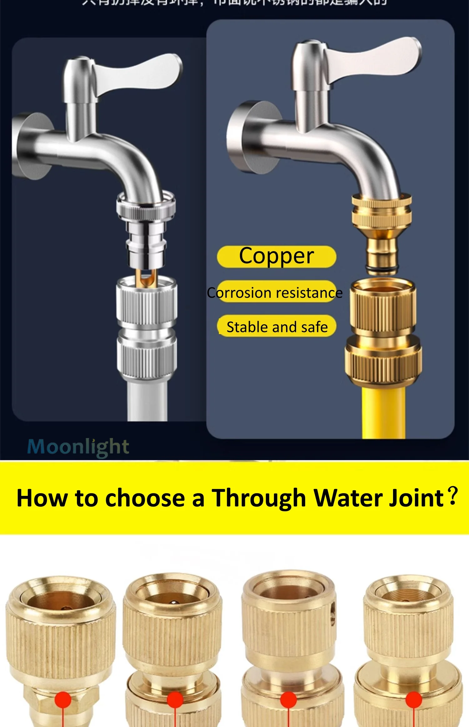 Description Picture 2 of item1/4'' 3/8" 5/8" 3/4'' 1'' Brass Hose Quick Connecter 16mm Copper Tap Coupling Adapter Garden Tubing Repair Watering Gun Fittings