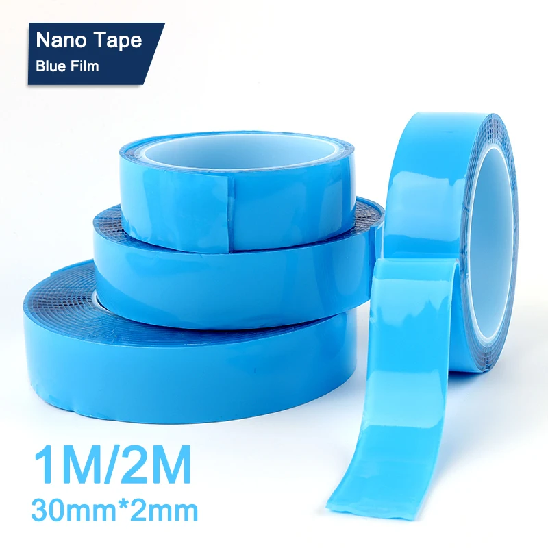 1m/2m Ultrastrong Blue Film Double Sided Adhesive Tape Home Appliance Waterproof Wall Stickers