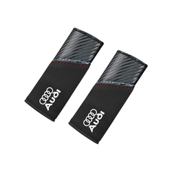 Premium Leather Car Door Armrest and Roof Handle Covers - Set of 2 - FMP - Carbon Black (2Pcs For Audi)