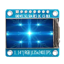 

8Pin 1.14'' IPS Full Color SPI TFT Display Screen 135x240 ST7789 For TFT Display Screen Module Drive IC