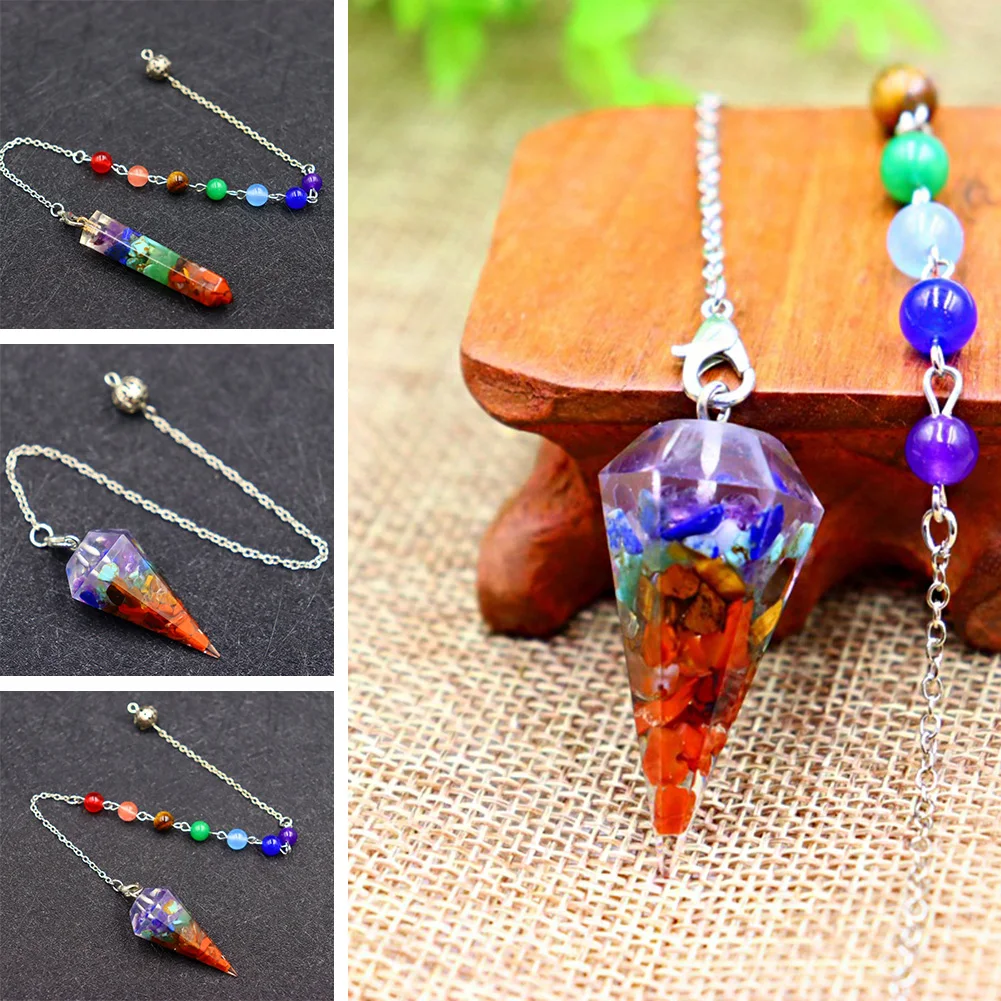 Natural Gem Stone Pendulum for Divination Dowsing Esoterisme Crystals Pendulums Tree of Life Necklace Pendant Jewelry