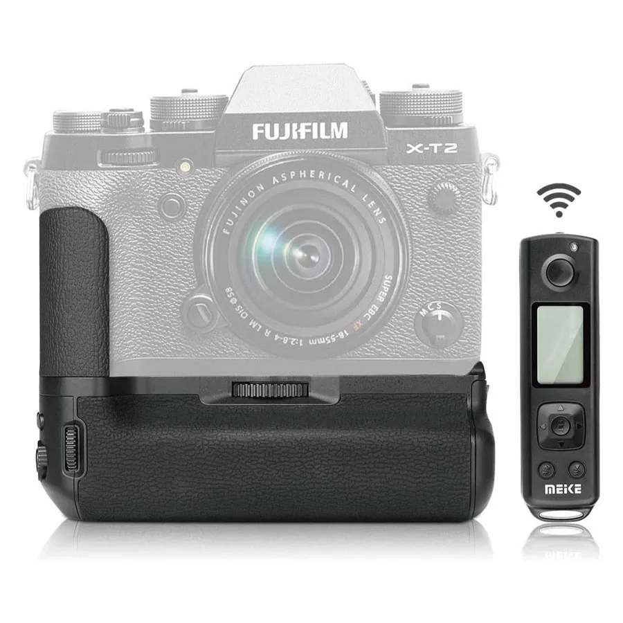 Meike Mk-Xt2 Pro Professional Vertical Battery Grip Vpb-Xt2 Sostituzione Per Fujifilm X-T2 Telecomando Integrato Fino A 100M