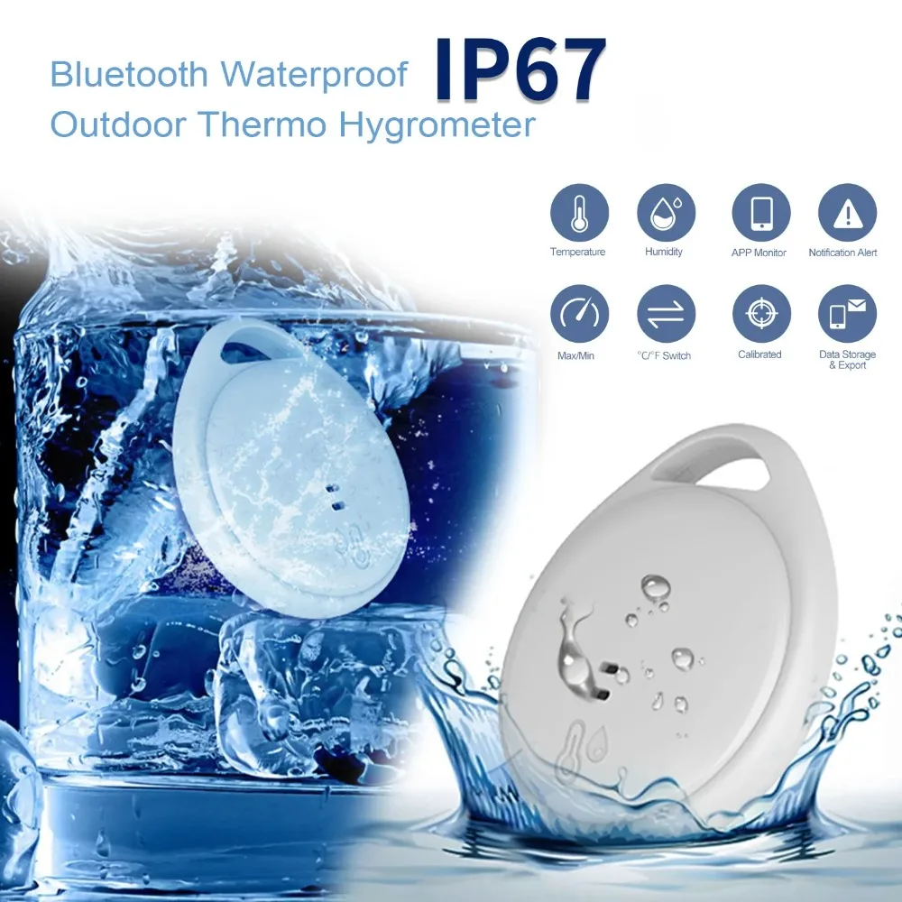 

Bluetooth датчик температуры IP67 водонепроницаемый беспроводной термометр с дистанционным мониторингом белый портативный датчик влажности сумка-холодильник