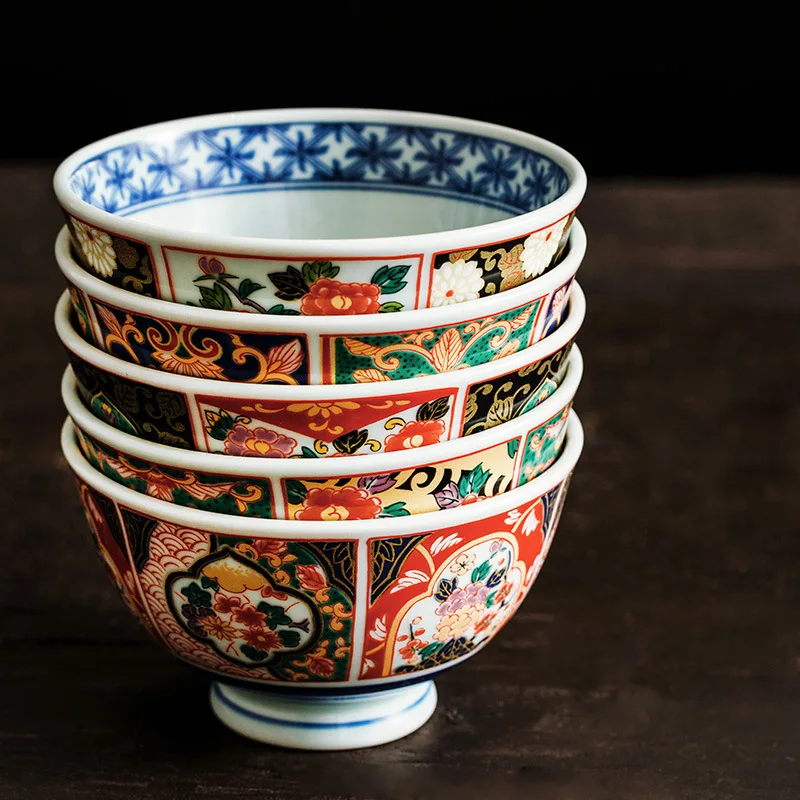 CreativeNewJapaneseHandpaintedGoldPlatedCeramicBowlforEating