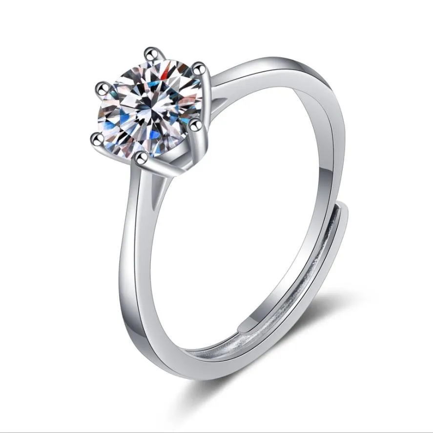

wz0022 Lefei Fashion Trendy Luxury Simple Classic Single Moissanite Ring For Women S925 Sterling Silver Party Jewelry Match-all