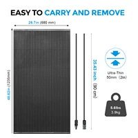 Panneau solaire 150W, cadre en aluminium léger, chargeur de batterie 12V, kit/système de panneaux photovoltaïques, maison, balcon, camping-car, RV 5