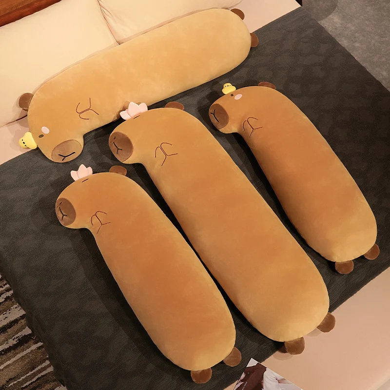 Kawaii Capybara Long Animal Roll Pillow (110cm) - Jumbo Edition